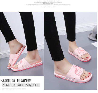 Summer Pvc Bathroom Slippers Home Cartoon Couple Slippers Indoor Cute Bath Non-Slip Sandals Women's Stall