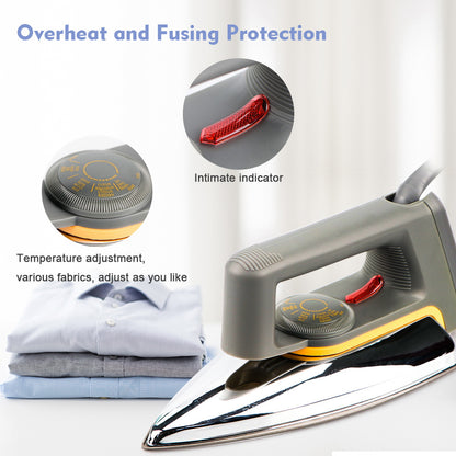 Cross-Border Us Standard 110V European Standard Dry Ironing Electric Iron Without Steam for Ironing Rhinestones, Wood Veneer, and Special for Dry Ironing
