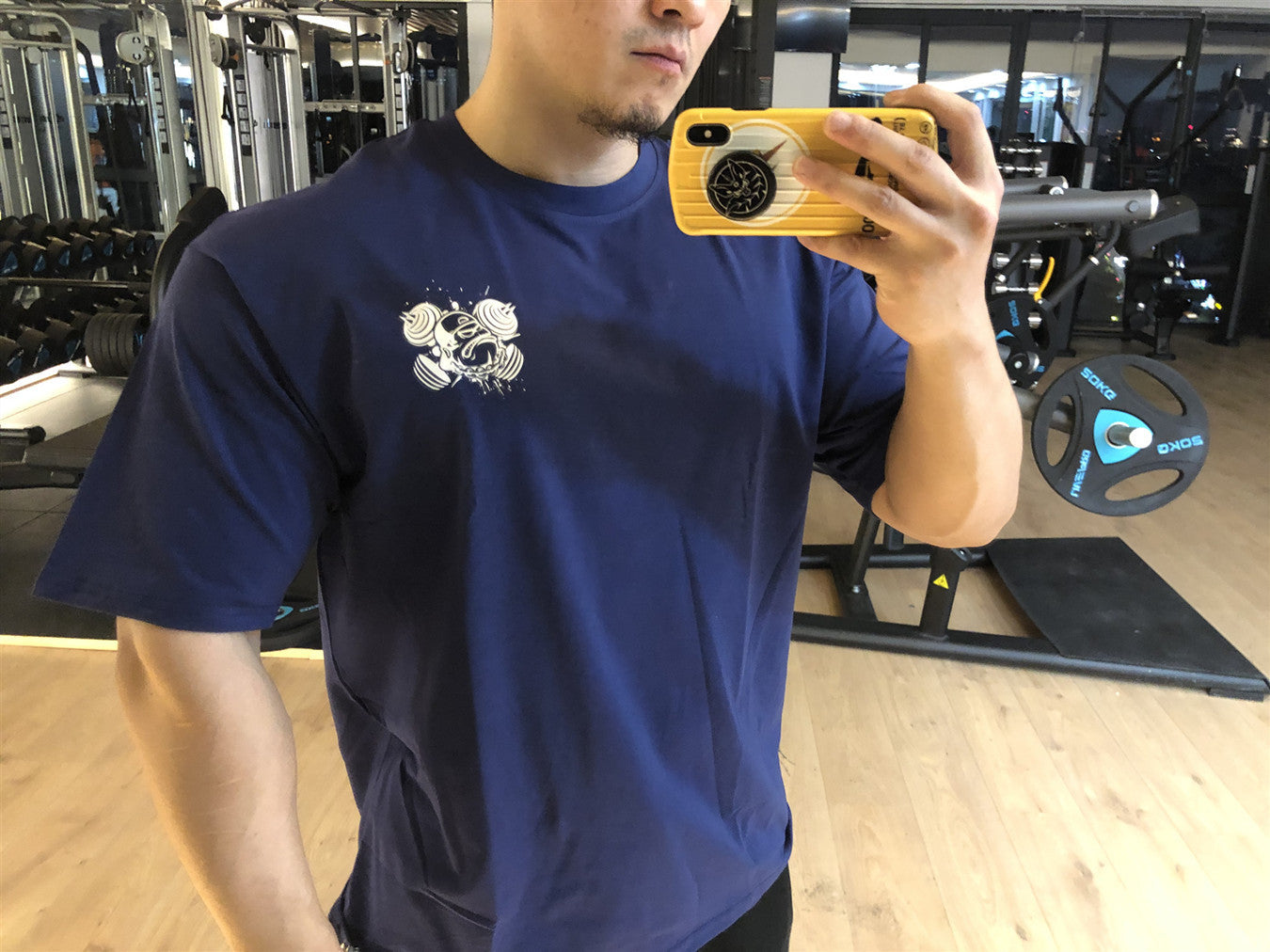 MUSCLE PUNK Original Loose plus size Half-sleeved T-shirt Men's Fashion Brand Printed Fitness Crewneck Top Short-sleeved