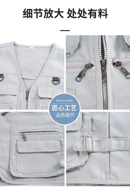 Cross-Border Outdoor Multi-Pocket Vest Men's Fishing Vest Photography Middle-Aged Men's Tops Work Clothes Middle-Aged and Elderly Dad Wear