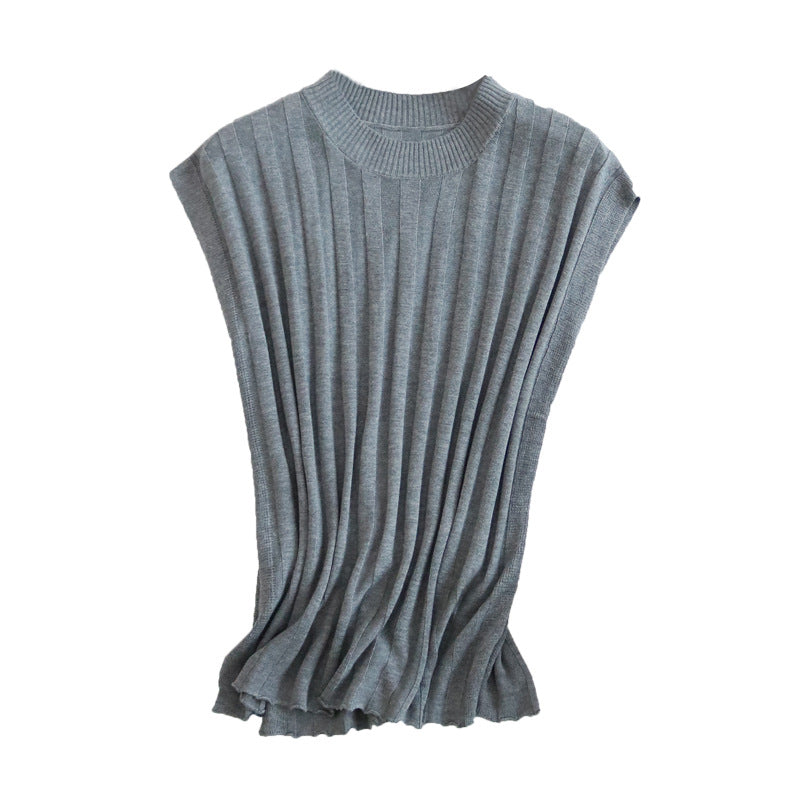 Tangge Summer Silk and Cotton Micro-elastic Women's Sleeveless T-shirt Mulberry Silk Thin Base Shirt Women's Vest Breathable