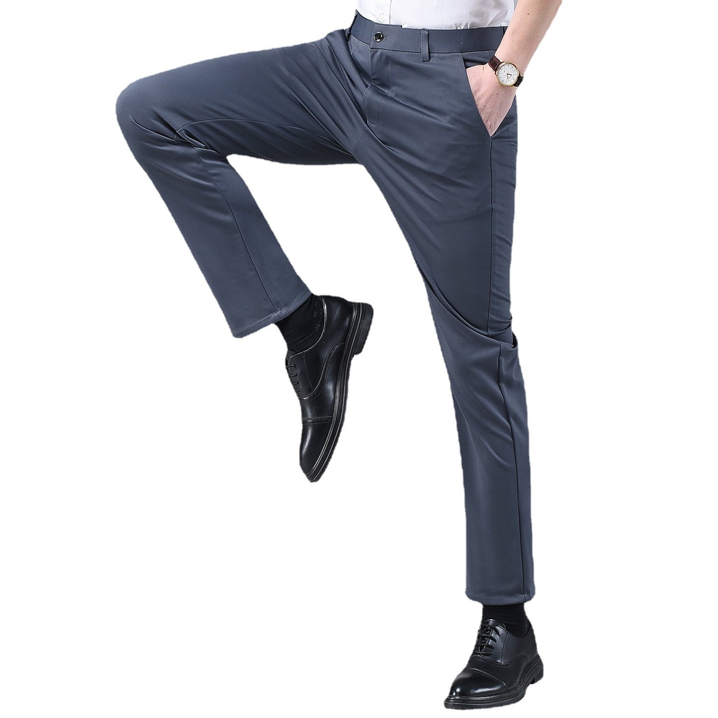 Live popular Tiger head summer thin men's casual pants men's straight business dad suit pants men's stretch long pants