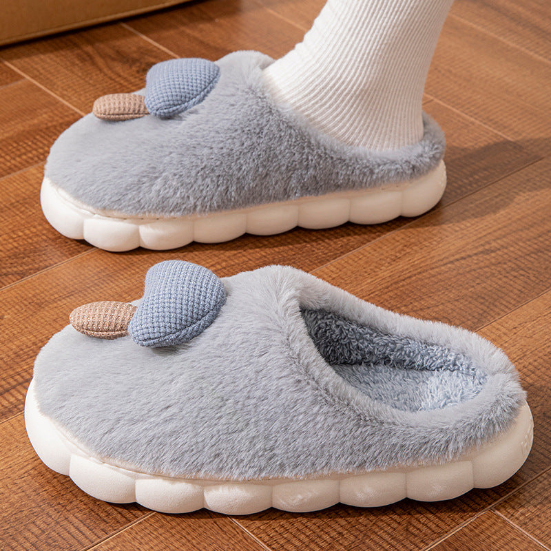Cotton Slippers for Women Autumn and Winter 2025 New Couple Indoor Home Non-Slip Student Dormitory Fleece-Lined Thick-Soled Slippers for Men