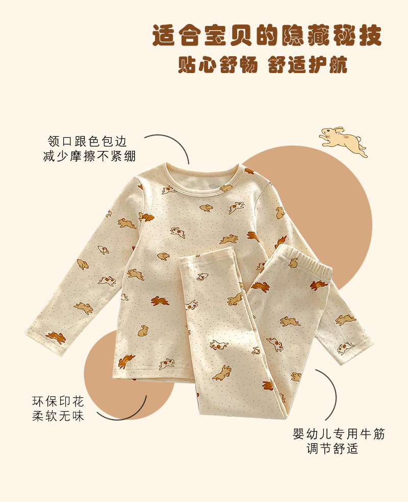 Children's Pajamas, Baby Autumn Clothes and Long Trousers, Kidsren's Home Clothes, Category a Pure Cotton Pajamas for Boys and Girls, Boys' Home Clothes
