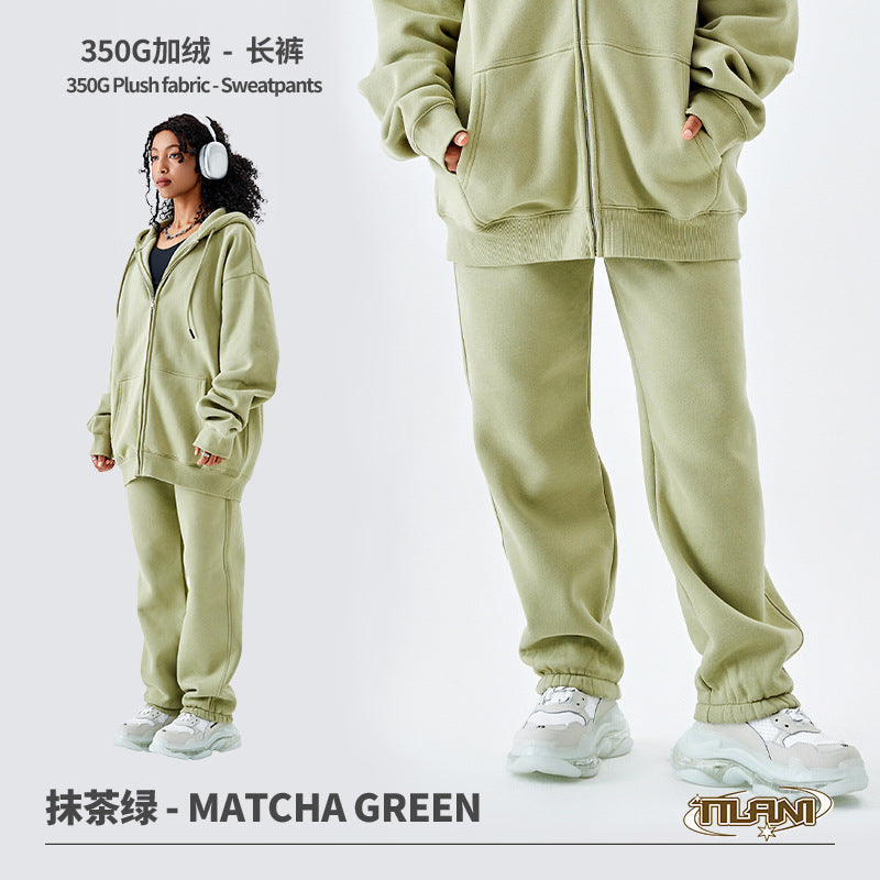 Tilani Men's Sweatshirt Cross-Border Casual Sports Suit Fashionable Pure Color Sweatshirt for Men and Women Simple Zipper Hoodie