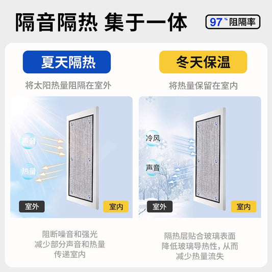 Curtains, Sun Protection and Heat Insulation Curtains, Bedroom Sunshade Cloth, Balcony Glass Sun Room Window Sunshade Artifact, Blackout Curtain