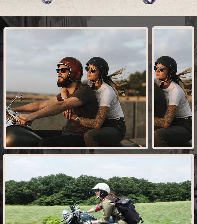 Retro Helmet Motorcycle Half Helmet 3C National Standard Summer Women's Men's Motorcycle Helmet Electric Vehicle Japanese Safety Helmet