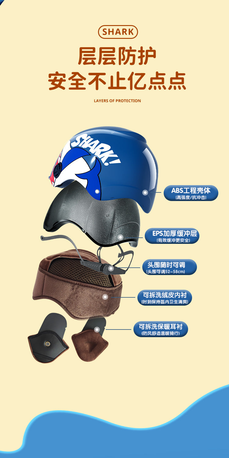 New National Standard 3c certified children's helmet boy baby girl electric car Children's helmet Four Seasons Universal half helmet
