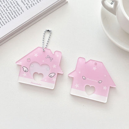 Original Star Little House 2inch Id Photo Card Holder Small Card Storage Card Holder Keychain Storage Pendant Card Holder