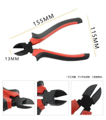 170 Oblique Nose Pliers Pointed-nose Pliers Water-mouth Pliers Gundam Split Cool Model Small Blue Oblique-mouth Pliers Cable Tie-cutting Pliers Fruit Cutters
