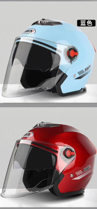 ABS material helmet HD anti-fog helmet motorcycle helmet men and women electric car helmet thickened warm cap