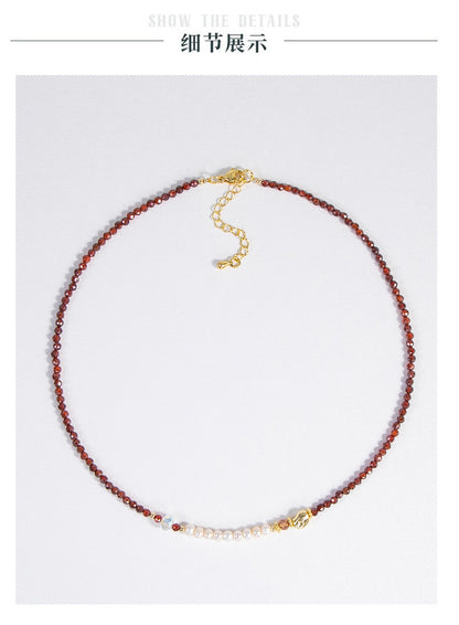 Natural Freshwater Pearl Necklace Imported Zircon Beaded Cutting High-grade Sense Exquisite All-match Love Pendant Necklace Women