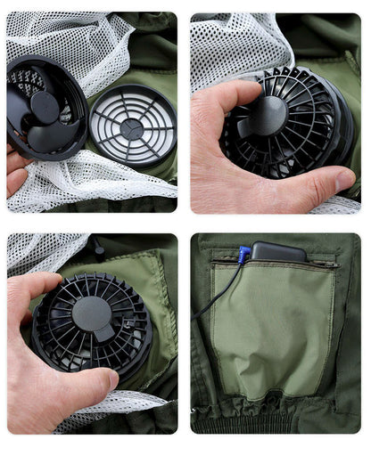 25 New Air-conditioning Clothes with Fan Outdoor Work Air-conditioning Shirt Factory Direct Cross-border Wholesale Exclusive