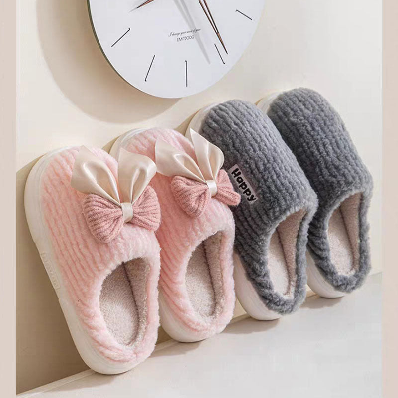 Cotton Slippers for Women in Autumn and Winter Home Non-Slip Thick-Soled Plush Indoor Home Slippers for Couples Plus Plush Slippers