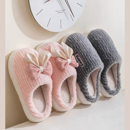 Cotton Slippers for Women in Autumn and Winter Home Non-Slip Thick-Soled Plush Indoor Home Slippers for Couples Plus Plush Slippers