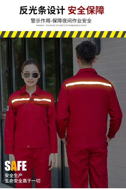 Summer thin anti-static overalls suit men's and women's long short sleeve gas station filling station gas petrochemical electricsuit