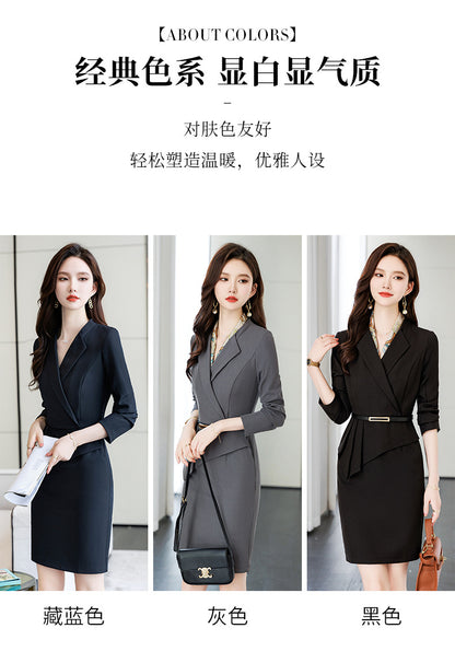 French Hepburn Style Small Black Dress High Sense High Cold Royal Sister Fried Street Small Fragrance Style Pleated Professional Suit dress Summer