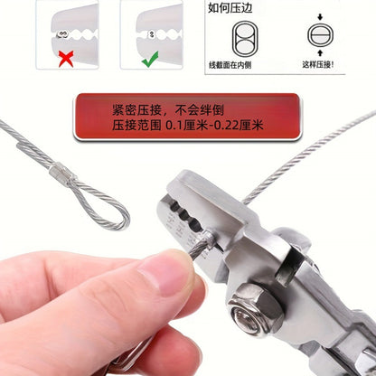 Aluminum Sleeve Crimping Pliers 10inch Multifunctional Wire Rope Pliers Labor-Saving Crimping Pliers Electrician Special Tools Wire Crimping Pliers