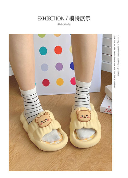 Women's spring and summer new thick-soled sandals and slippers for wearing cartoon PVC non-slip casual soft-soled sandals and slippers wholesale