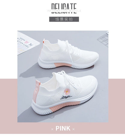 Mesh Shoes Women's Shoes 2023 New Autumn Breathable sneaker Women's Mesh Casual White Shoes Casual Slip-on
