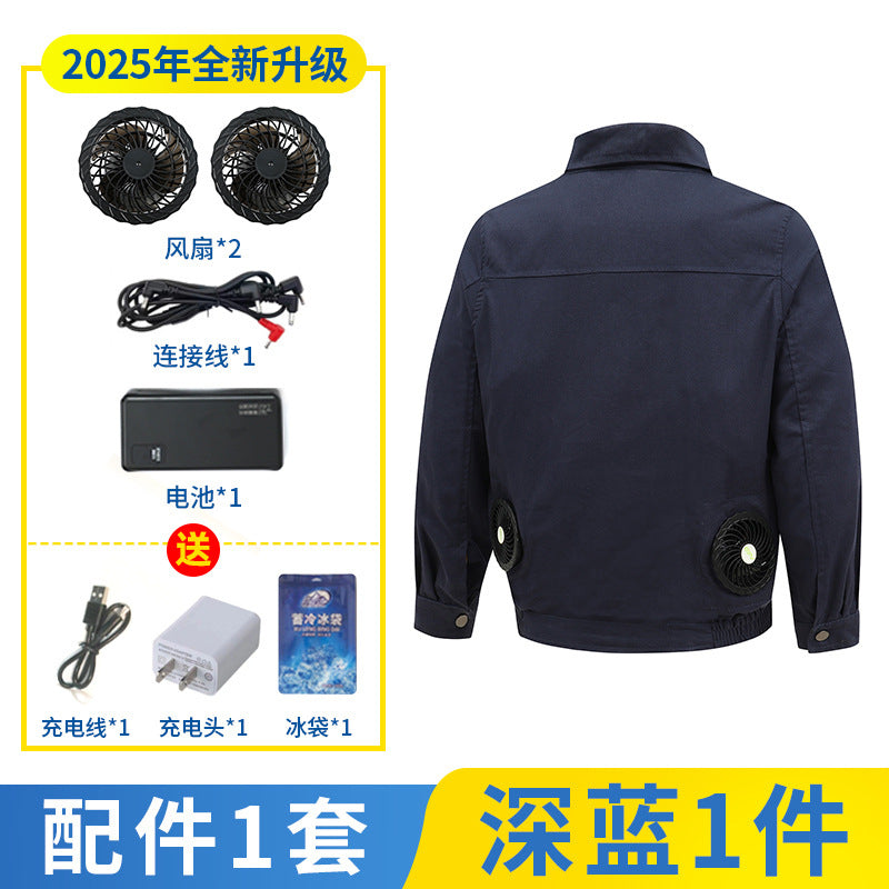 Heatstroke Prevention and Cooling Air Conditioning Clothes Men's Work Clothes Refrigeration with Fan Charging Site Labor Protection Clothes Welder Jacket