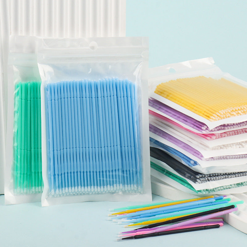 Wholesale Eyelash Extension Cotton Swabs, Disposable Small-Headed Eyelash Cleaning Cotton Sticks, Makeup Removal, Beauty Eyelash Micro Brushes