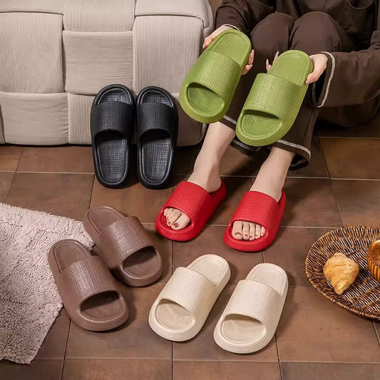 Thick-Soled Sandals for Women 2025 New Summer Home Indoor Bathing Non-Slip Simple Shit-Stepping Couple Slippers for Men by PDG ibma