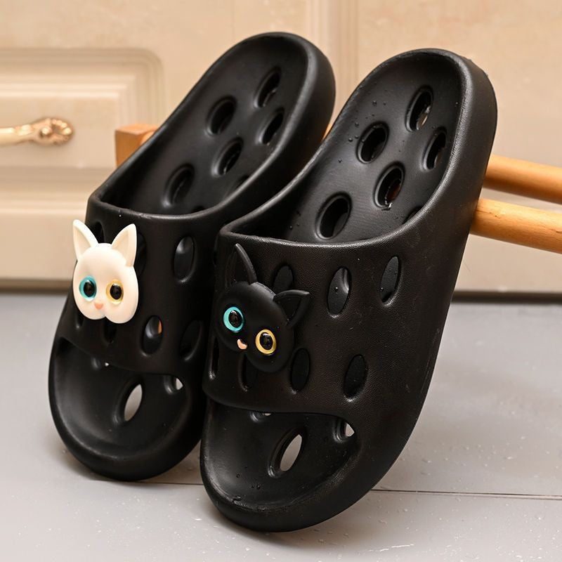 Bathroom Bath Slippers Women's Non-slip Quick-dry Home Four Seasons Hollow Leakage Shower Toilet Special Sandals for Men