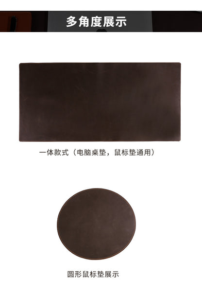 Thickened Crazy Horse leather computer table mat desk leather mouse pad cowhide laptop comfortable non-slip leather pad