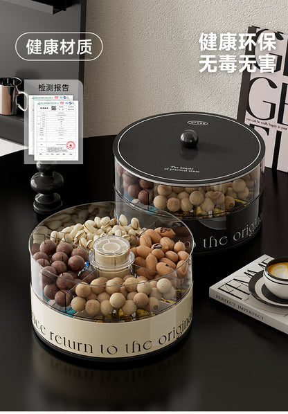 Fruit Tray Living Room Coffee Table Food Grade Melon and Peanut Snacks Dried Fruit Box Multi-layer Rotating Liftable Candy Box