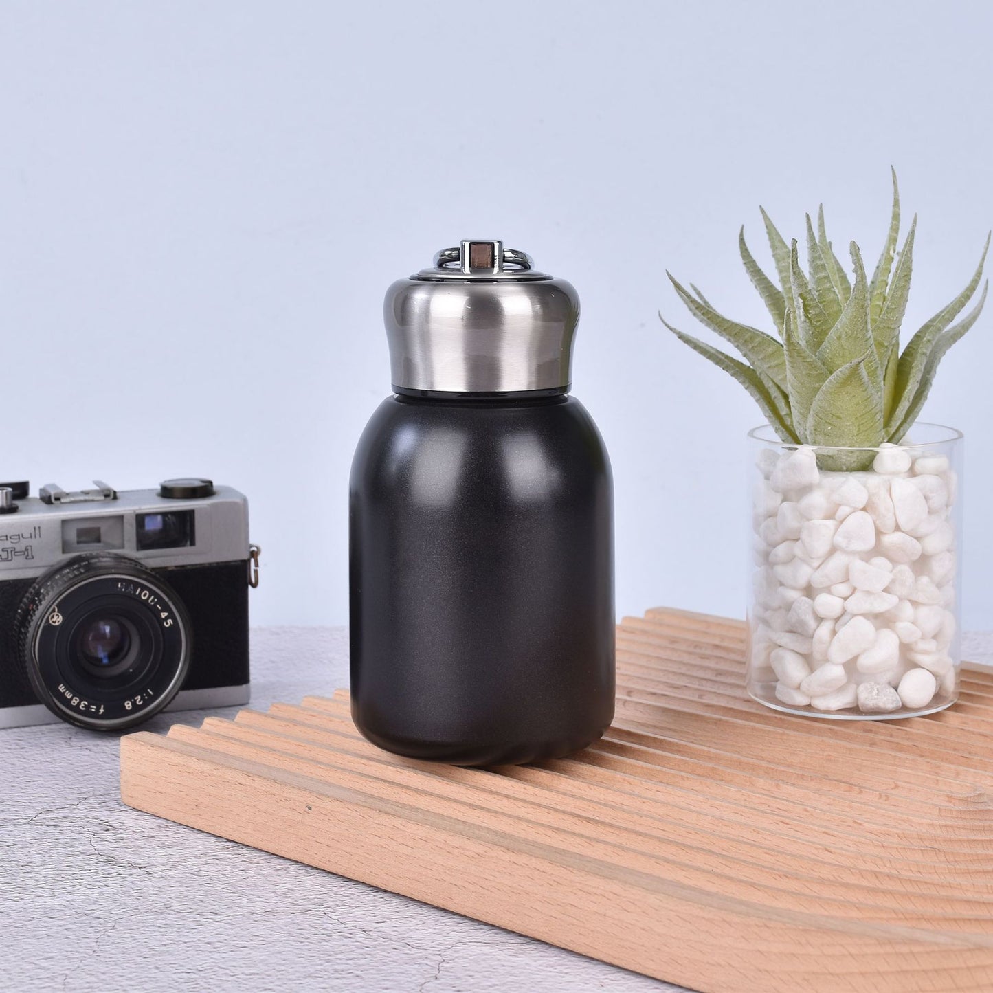 Cross-Border Mini 316 Stainless Steel Chubby Thermos Cup with Ring Flap Pocket Pants Cup Vacuum Double-Layer Portable Cup