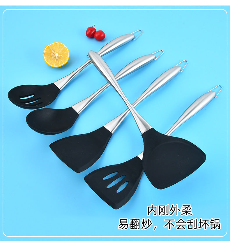 Food Grade Silicone 11 Pieces Kitchenware suit Stir-frying Shovel Non-stick Pan Silicone Colander Pot Stir-frying Spoon Soup Spoon