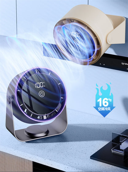 2025 New Desktop Fan Home Office Small Fan Student Dormitory Wall-Mounted Small Rechargeable Circulation Fan