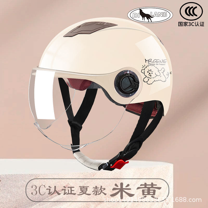 Summer helmet electric car 3C certification Four Seasons Universal half helmet female safety helmet battery motorcycle helmet