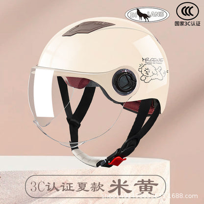 Diwolf wholesale 3C certification men's and women's battery car summer riding sunscreen four seasons with half helmet electric car helmet