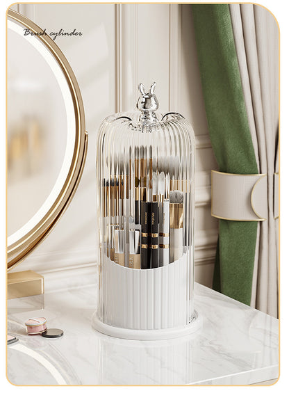 High-End Cosmetics Storage Box Rotating Makeup Brush Storage Tube Lipstick Dressing Table Desktop Eyebrow Pencil Comb Pen Holder