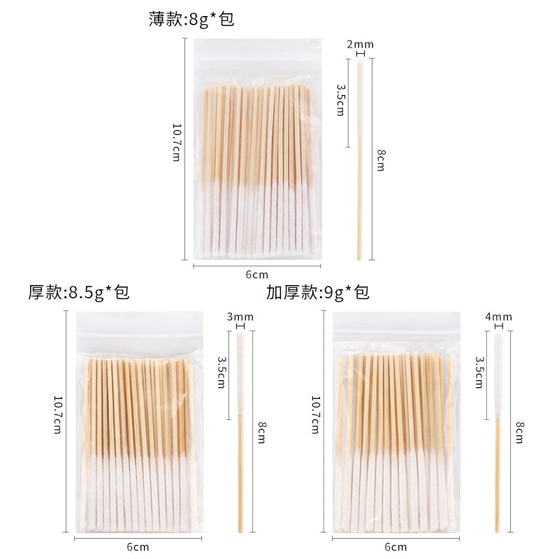 Wholesale Beauty Salon Bamboo Cotton Swabs for Removing Spots, Liquid Application, Ultra-Thin and Thickened Version, 30-Pack Beauty Tools