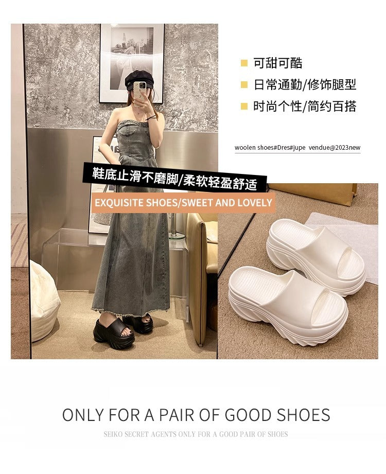9CM height-increasing thick-soled slippers women's summer sandals EVA high-end non-slip non-smelly feet home wear wholesale