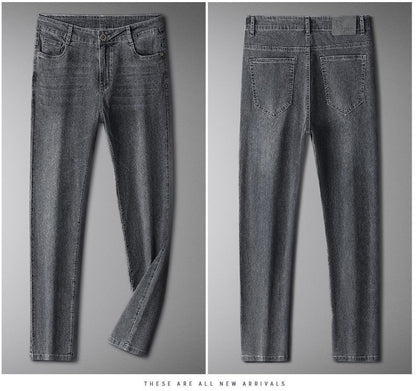 Light Luxury Smoke Grey Jeans Men's Straight Loose Summer Thin Men's Pants 2025 New Casual Trendy Trousers