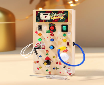 Children's Montessori Early Education Simulation Driving Steering Wheel Digital Switch Light Sound Busy Board Science and Education Aids Educational Toys