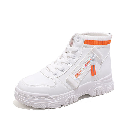 High-Top White Sneakers for Women 2026 Autumn Trendy Shoes Student Korean Style Versatile New Sneakers Sports Shoes Women's Shoes Qr522