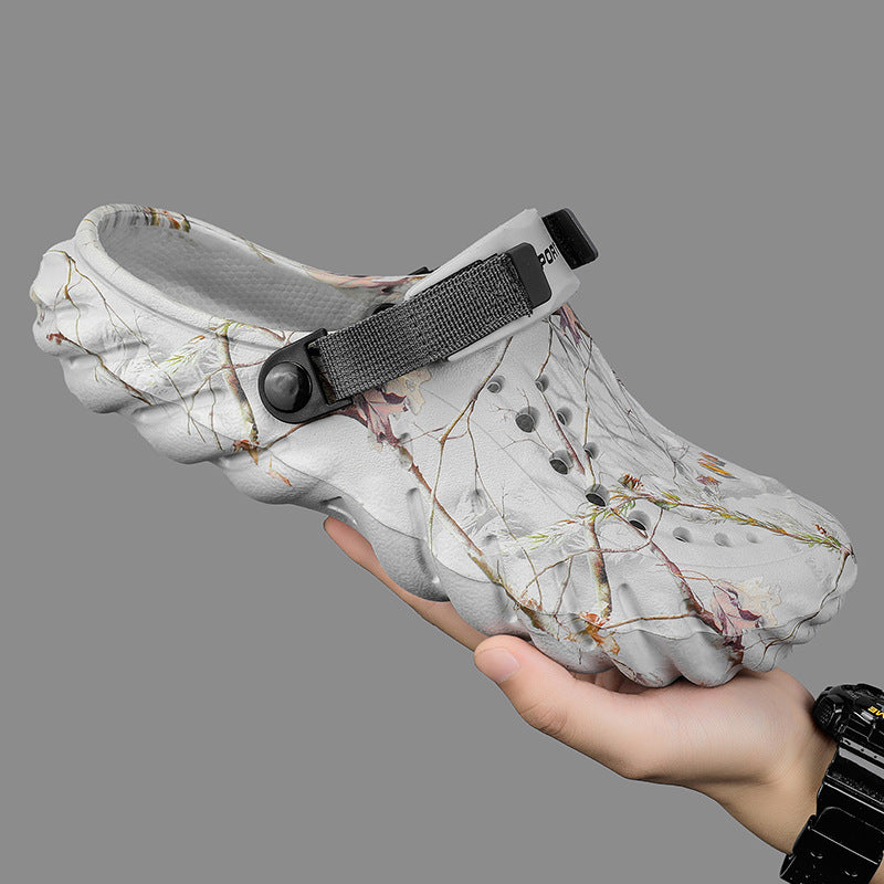 One Shoe, Two Wear, Fashionable Large Size Cross-Border Clogs, Men's Outer Wear, Casual Toe-Toe Slippers, Outdoor Trendy Men's Beach Shoes