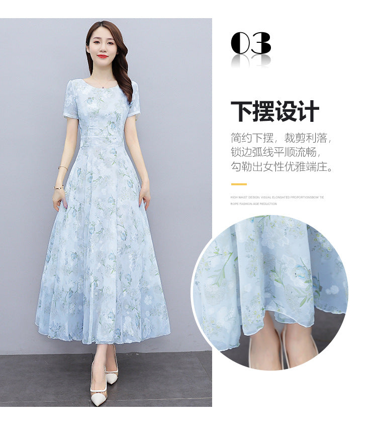 2022 Summer New Bohemian Long Dress to Ankle Chiffon dress Super Long Seaside Holiday Beach Dress for Women