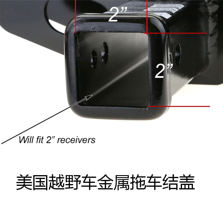 3D three-dimensional red national flag metal trailer hook dust plug car plug cover trailer square port plug American trailer cover