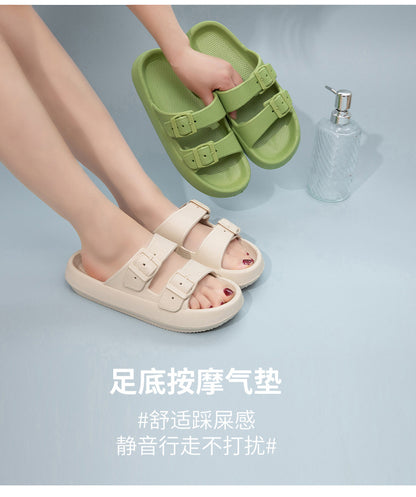 Foreign Trade Double Buckle Cool EVA Slippers Lovers Women's Beach Slippers Classic Men's Slippers