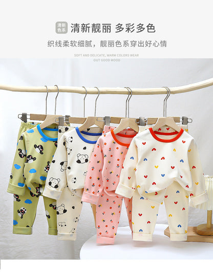Children's Pajamas suit 2024 Autumn Baby Lycra Underwear Boys Home Clothes Girls Autumn Clothes Pants Children's Clothing Wholesale