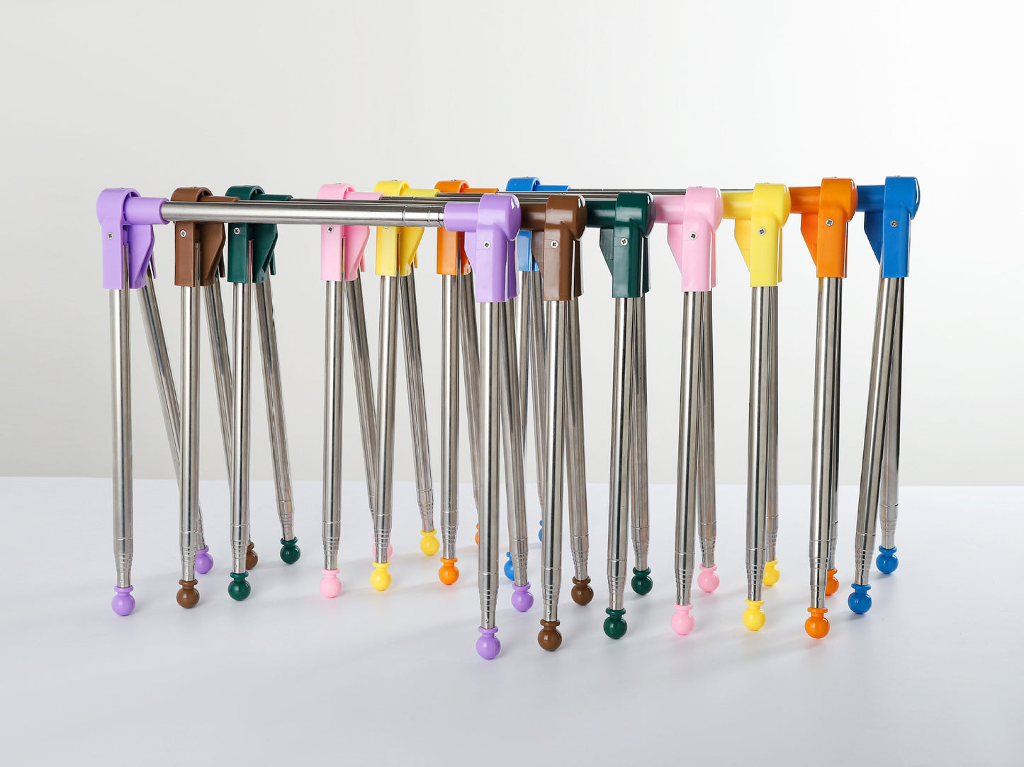 Portable Telescopic Folding Drying Rack Stainless Steel Telescopic Folding Hanger Household Bold Travel Clothes Bar