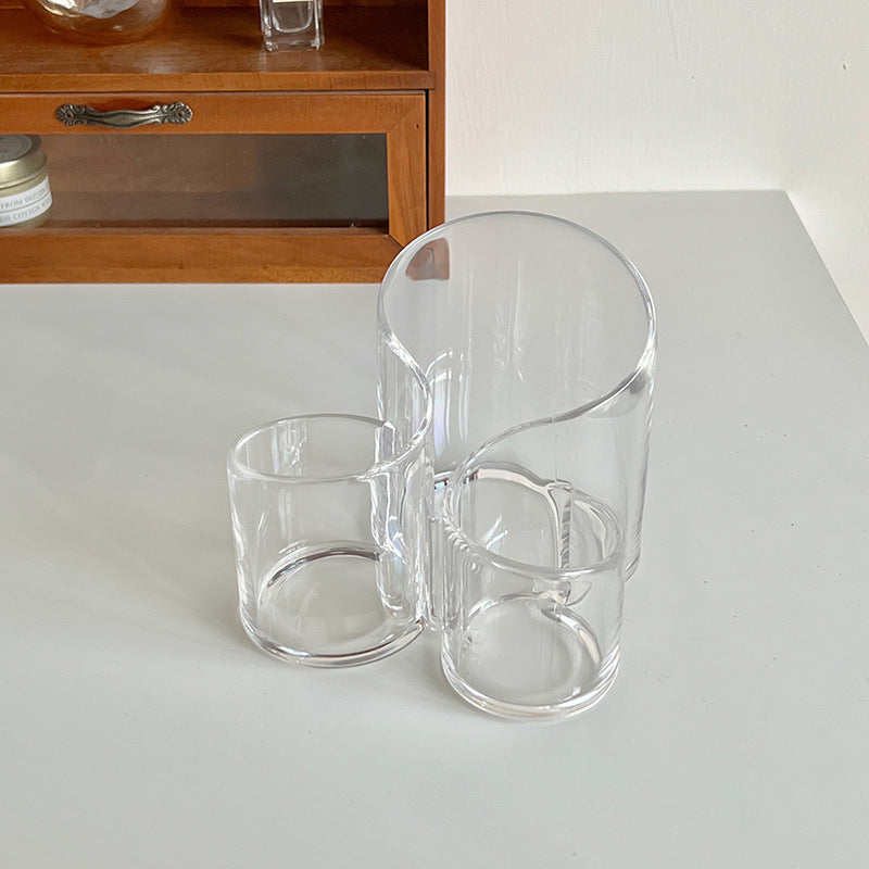 Simple Transparent Acrylic Cosmetic Brush Storage Bucket Desktop Student Pen Conner Desktop Cosmetic Lipstick Storage Box