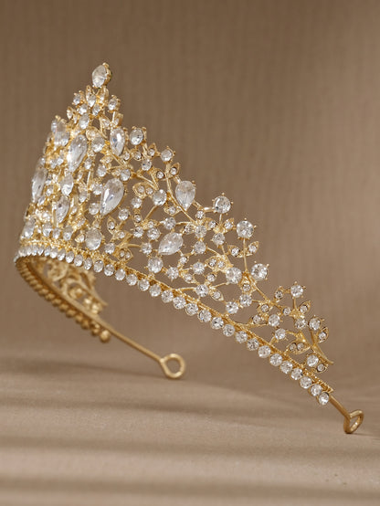 European and American All-match Bride Wedding Hair Accessories Light Luxury Full Diamond Birthday Party Crown Baroque Vintage Rhinestone Crown