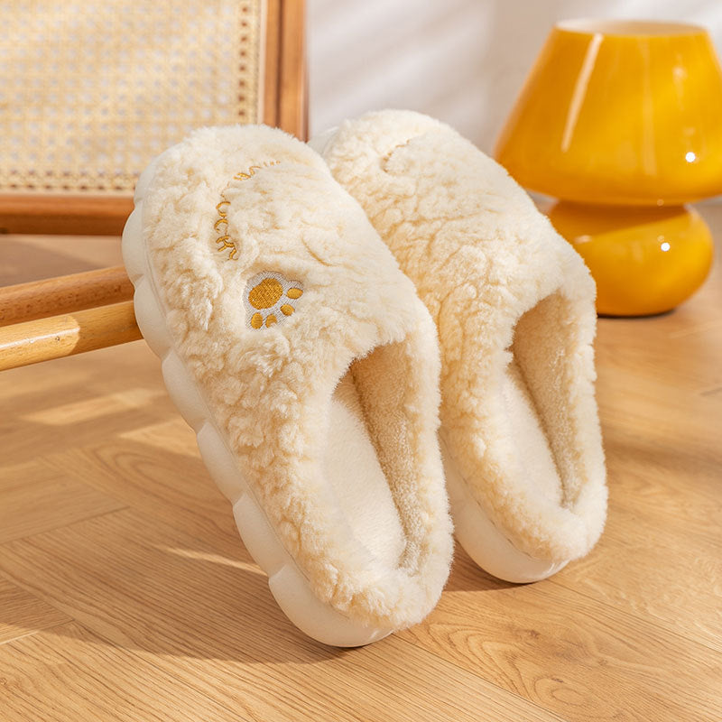 Cixi Cotton Slippers for Women, Spring, Autumn and Winter Home Use, Indoor Non-Slip Couple Home Warm Winter Plush Men's Slippers